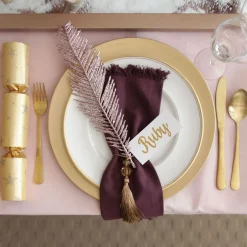 Rose Gold Glitter Feather Spray Christmas Sprays|