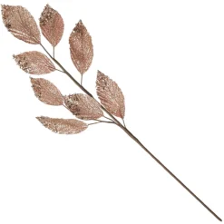 Rose Gold Glitter Leaf Spray with Sequin Tips Christmas Sprays|