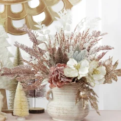 Rose Gold Glitter Pine Spray Christmas Sprays|