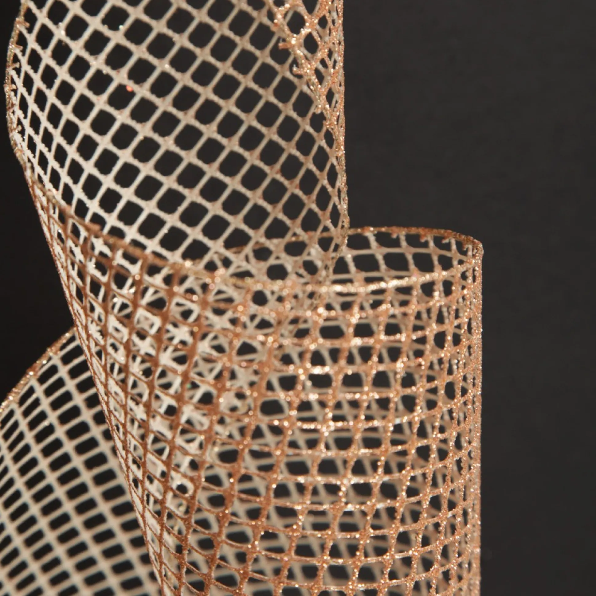 Rose Gold Mesh Wired Christmas RIbbon Garland Tree Garlands|