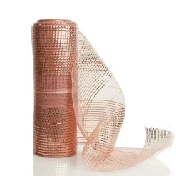 Rose Gold Metallic Stripe Decomesh Roll Decomesh|