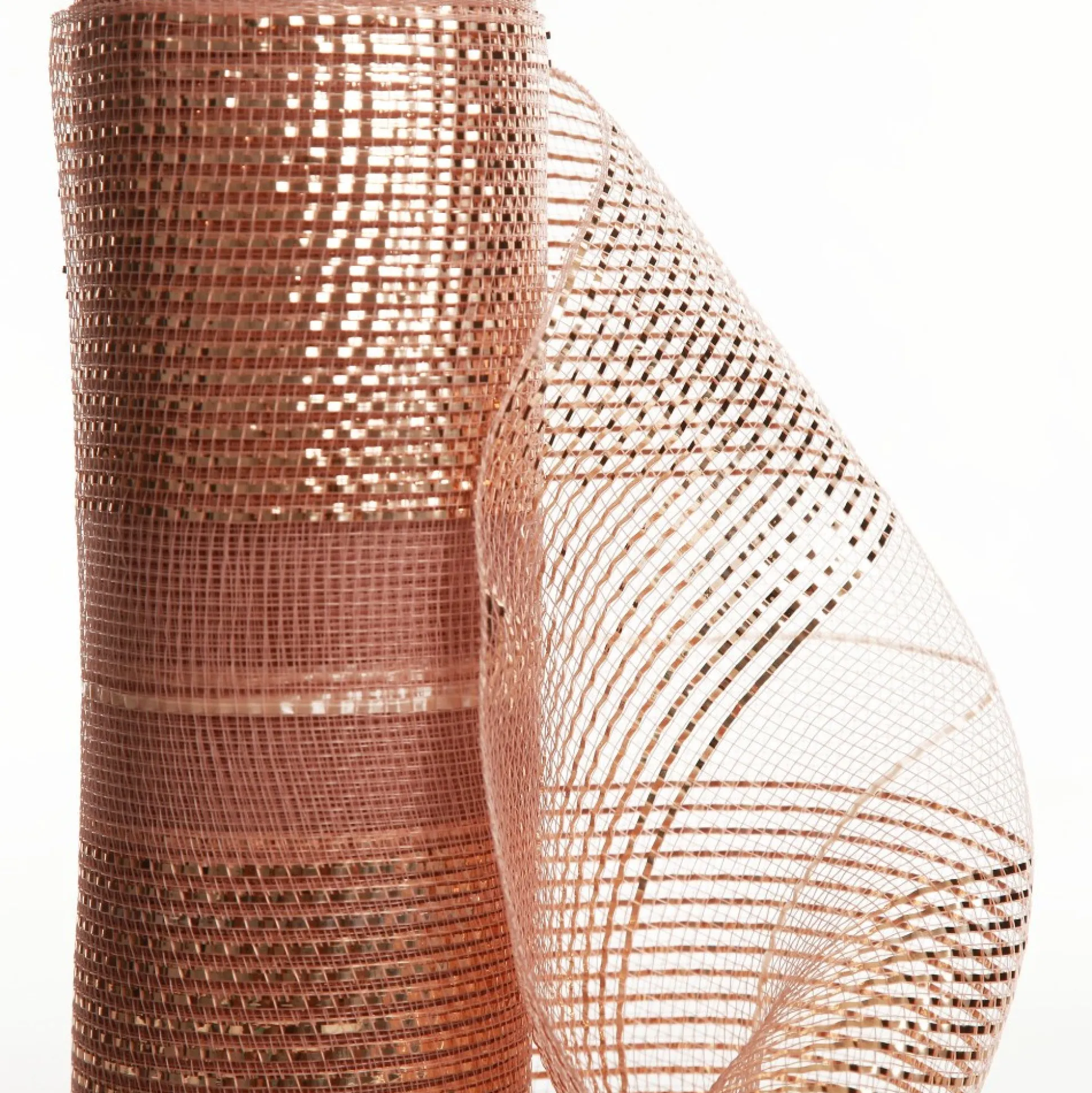 Rose Gold Metallic Stripe Decomesh Roll Decomesh|