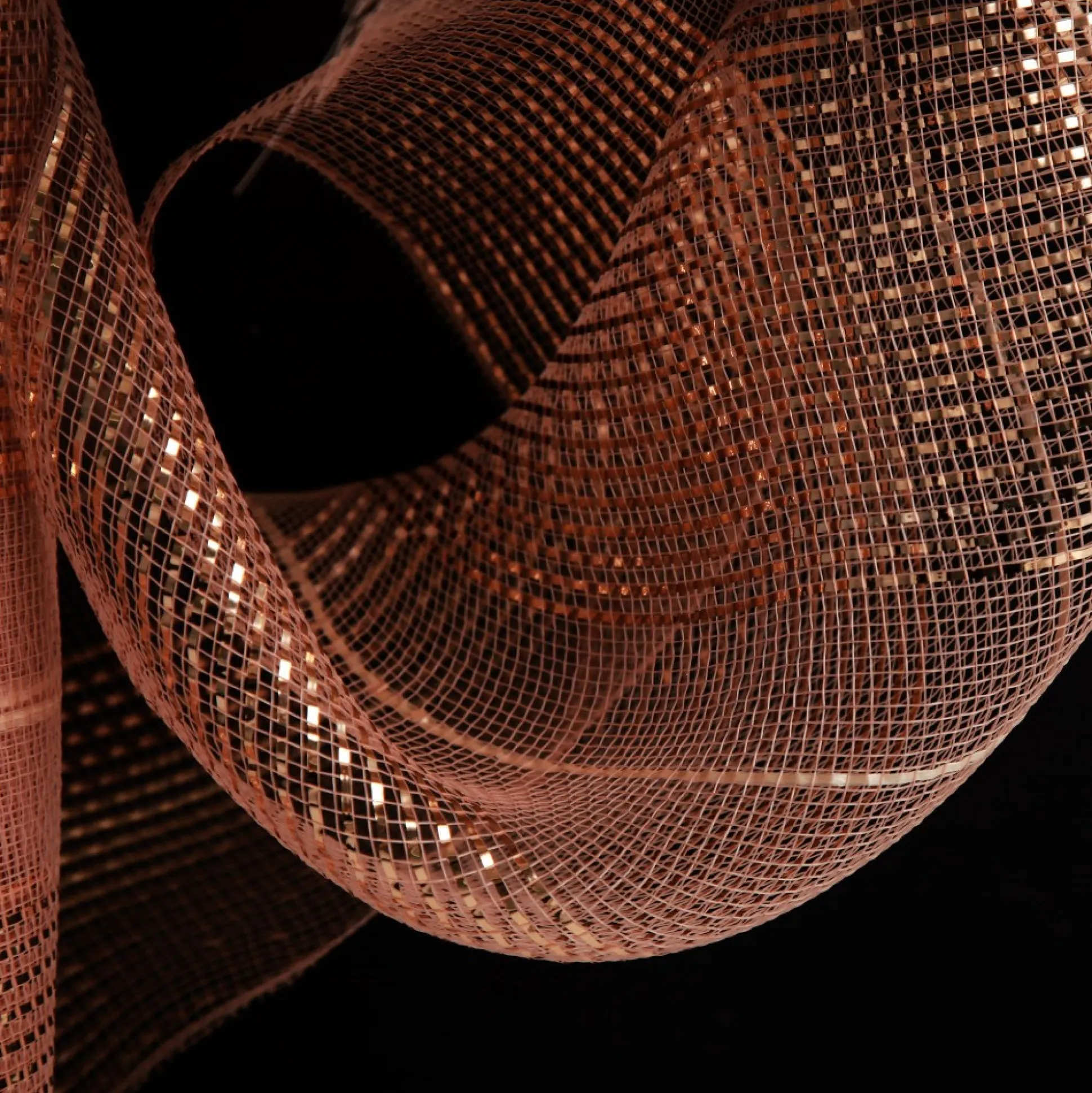Rose Gold Metallic Stripe Decomesh Roll Decomesh|