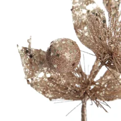 Rose Gold Sequin Leaves and Spike Spray Christmas Sprays|