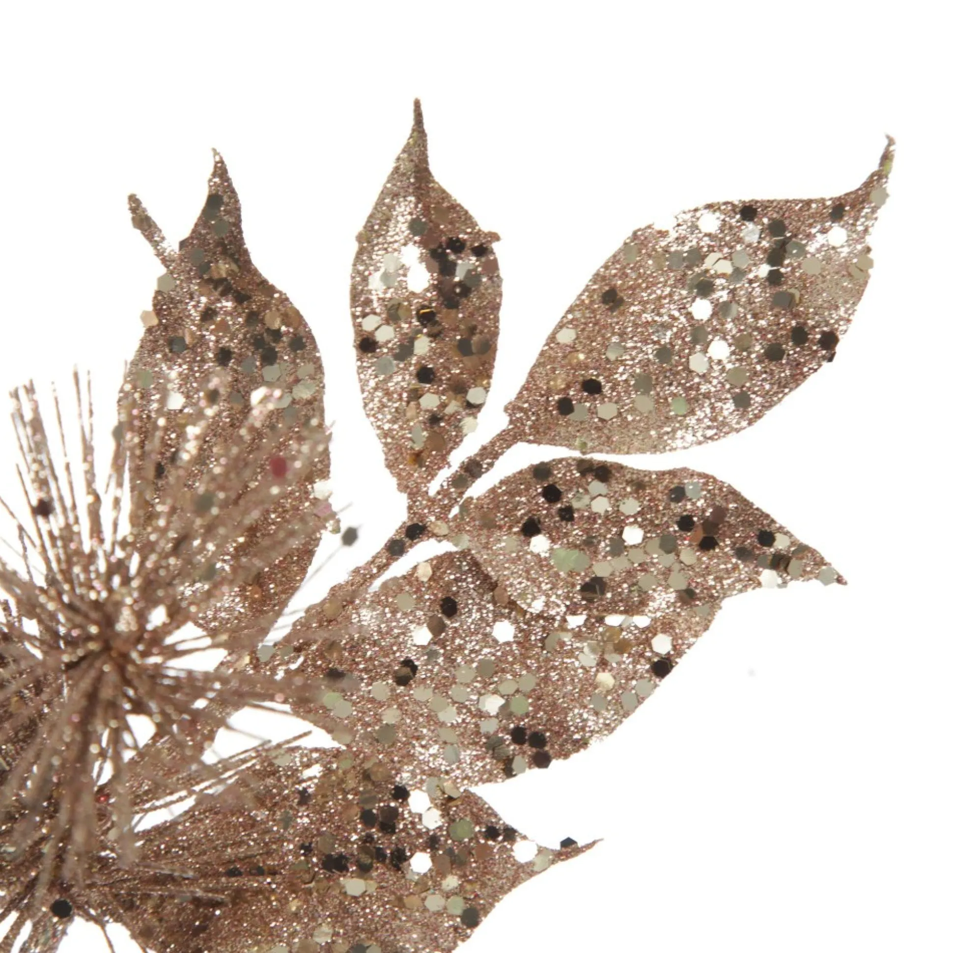Rose Gold Sequin Leaves and Spike Spray Christmas Sprays|