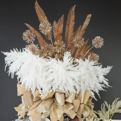 Rose Gold Sequin Puff Flower Spray Christmas Sprays|