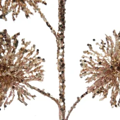 Rose Gold Sequin Puff Flower Spray Christmas Sprays|