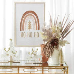 Rose Gold Sequin Spikey Leaf Spray Christmas Sprays|