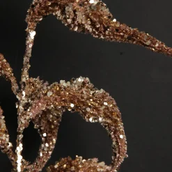 Rose Gold Sequin Spikey Leaf Spray Christmas Sprays|