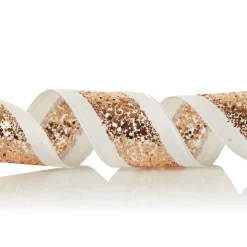 Rose Gold Sequin Wired Christmas Ribbon Ribbons|