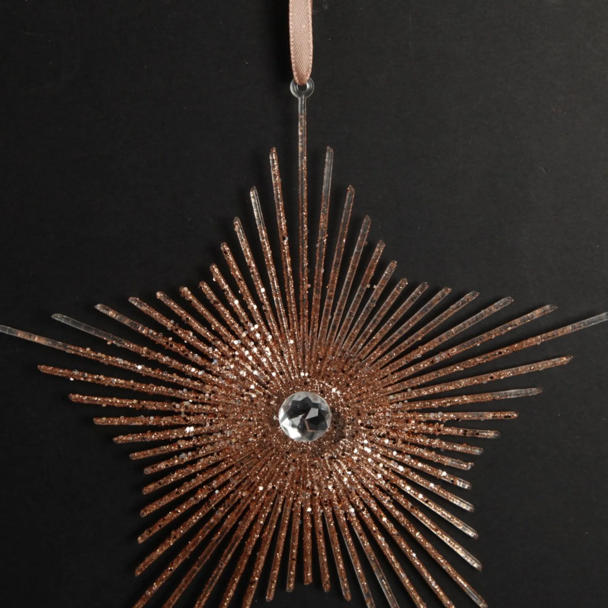 Rose Gold Starburst Tree Decoration Snowflakes And Stars|