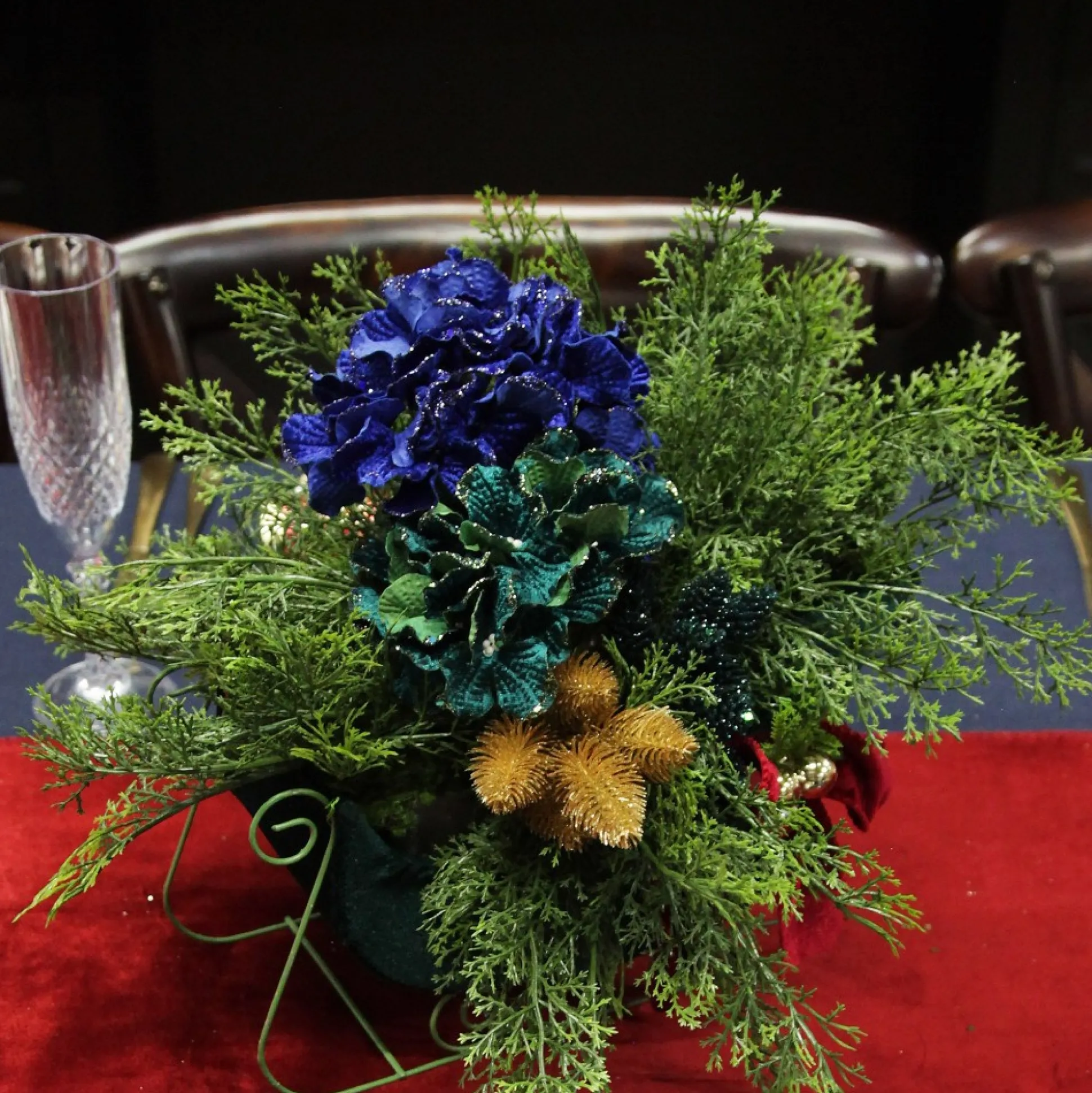 Royal Blue Hydrangea Flower Stem Christmas Flowers|