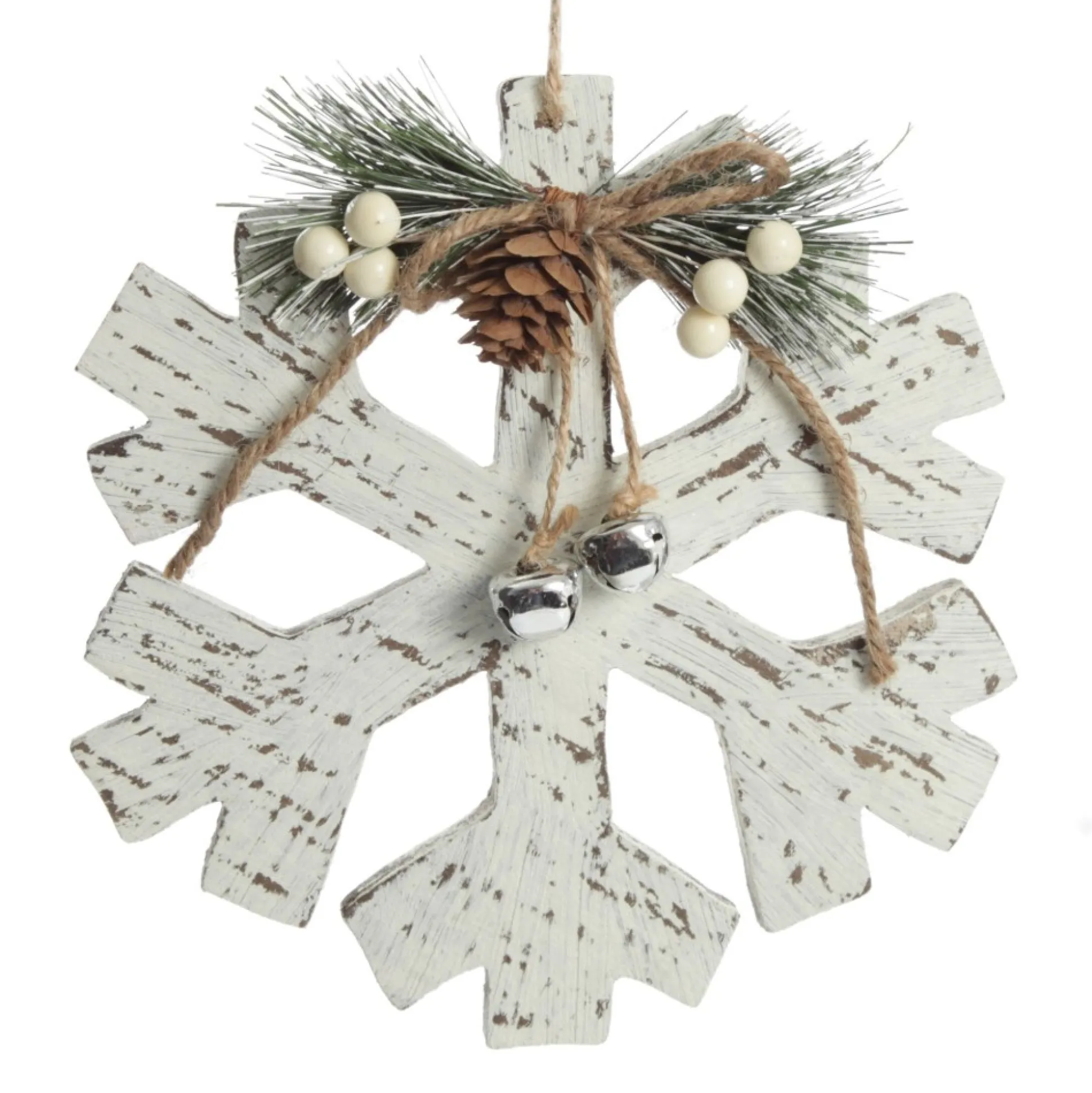 Rustic Christmas Tree Farm White Washed Snowflake Ornament Snowflakes And Stars|