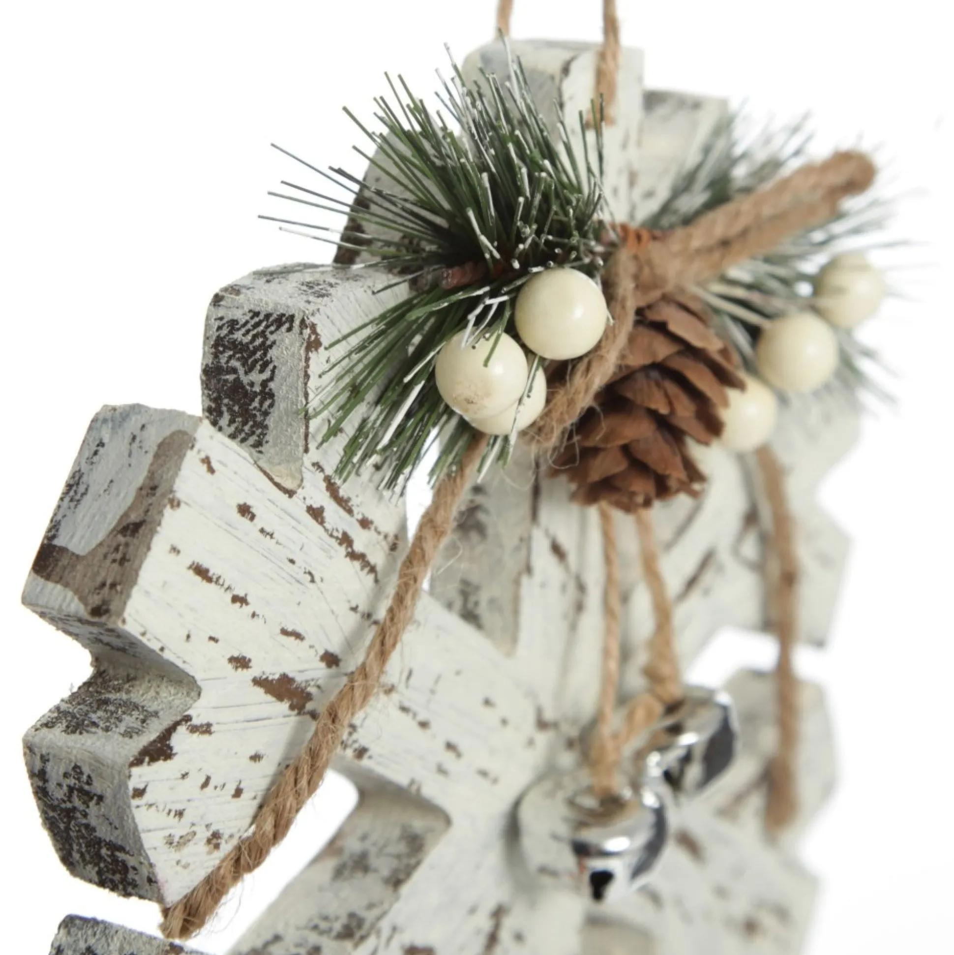 Rustic Christmas Tree Farm White Washed Snowflake Ornament Snowflakes And Stars|