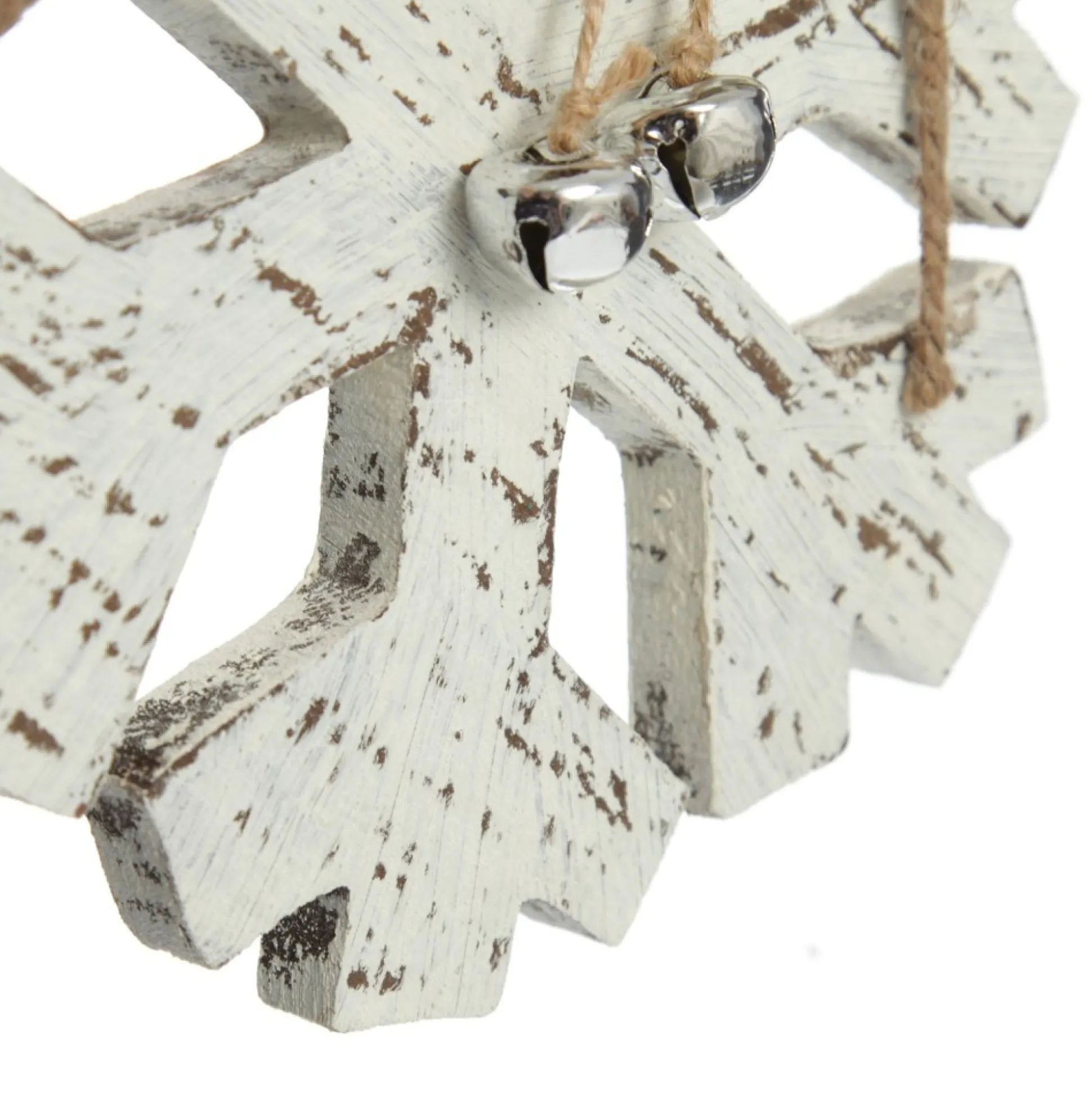 Rustic Christmas Tree Farm White Washed Snowflake Ornament Snowflakes And Stars|