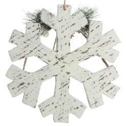 Rustic Christmas Tree Farm White Washed Snowflake Ornament Snowflakes And Stars|