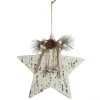 Rustic Christmas Tree Farm White Washed Star Ornament Snowflakes And Stars|