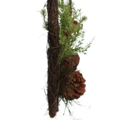 Rustic Pine and Cone Basket Christmas Wall Hanging Wall Hangings And Signs|
