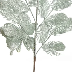 Sage Glitter Feathers with Butterfly Spray Pick Christmas Sprays|