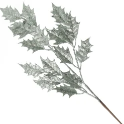 Sage Glitter Holly Leaf Spray Christmas Sprays|
