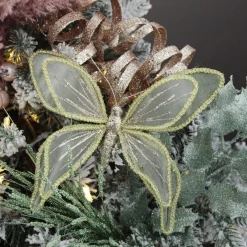 Sage Green and Sequin Delicate Butterfly Butterflies And Birds|