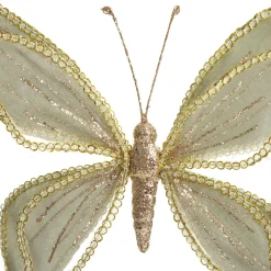 Sage Green and Sequin Delicate Butterfly Butterflies And Birds|