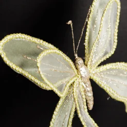Sage Green and Sequin Delicate Butterfly Butterflies And Birds|