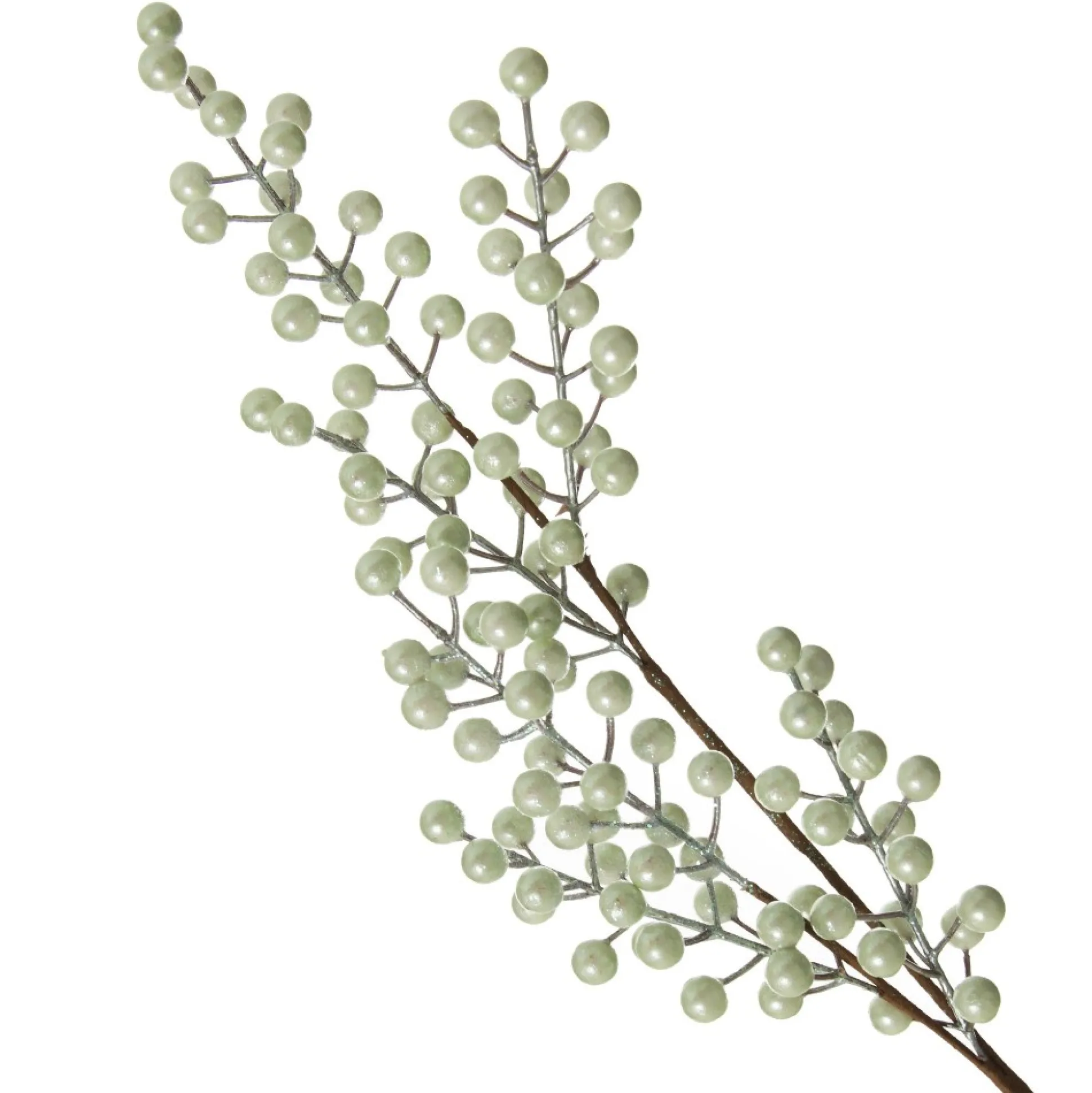 Sage Green Pearl Glitter Berry Spray Christmas Sprays|