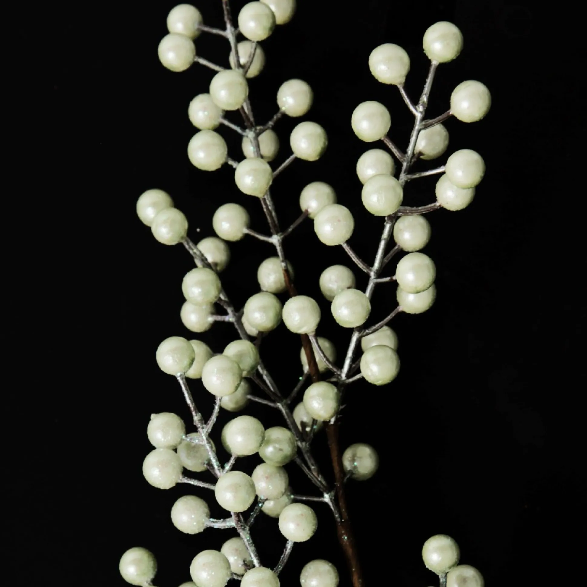 Sage Green Pearl Glitter Berry Spray Christmas Sprays|