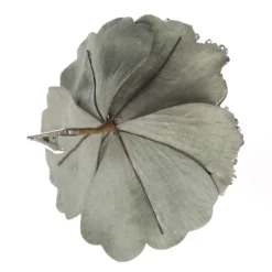 Sage Velvet Magnolia Flower Clip with Jewel Centre and Sequin Tips Christmas Flowers|
