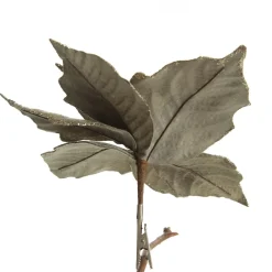 Sage Velvet Poinsettia Flower Clip Glitter Trim Christmas Flowers|