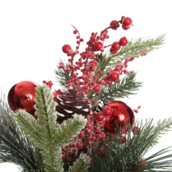 Santa Boot Christmas Ornament with Frosted Pine, Pinecone and Berries Christmas Ornaments|