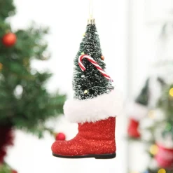 Santa Boot with Tree Hanging Decoration Christmas Tree Decorations|