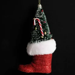 Santa Boot with Tree Hanging Decoration Christmas Tree Decorations|