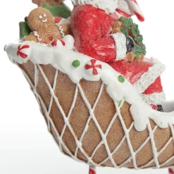 Santa in Gingerbread Sleigh Christmas Ornament Christmas Ornaments|