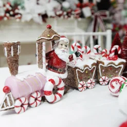 Santa in Gingerbread Train Christmas Ornament Christmas Ornaments|