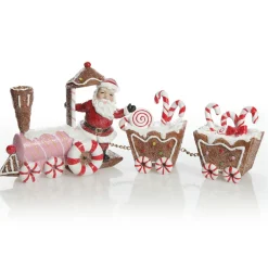 Santa in Gingerbread Train Christmas Ornament Christmas Ornaments|