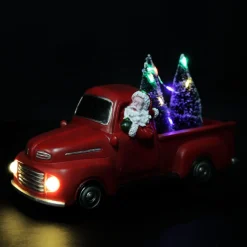 Santa in Red Ute Lightup Musical Ornament Light-Up Scenes And Ornaments|