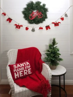 Santa Please Stop Here Christmas Cushion Cover Christmas Cushions|