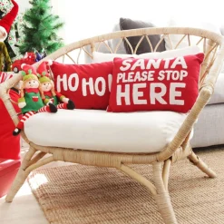 Santa Please Stop Here Christmas Cushion Cover Christmas Cushions|