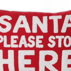 Santa Please Stop Here Christmas Cushion Cover Christmas Cushions|