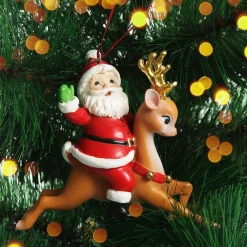 Santa Riding Bambi Hanging Christmas Decoration Christmas Tree Decorations|