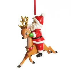 Santa Riding Bambi Hanging Christmas Decoration Christmas Tree Decorations|