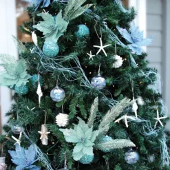 Seafoam Green Burlap Flower Beach Decorations|