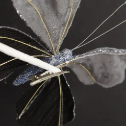 Shiny Blue Butterfly Clip with Sequin Embellishments Butterflies And Birds|