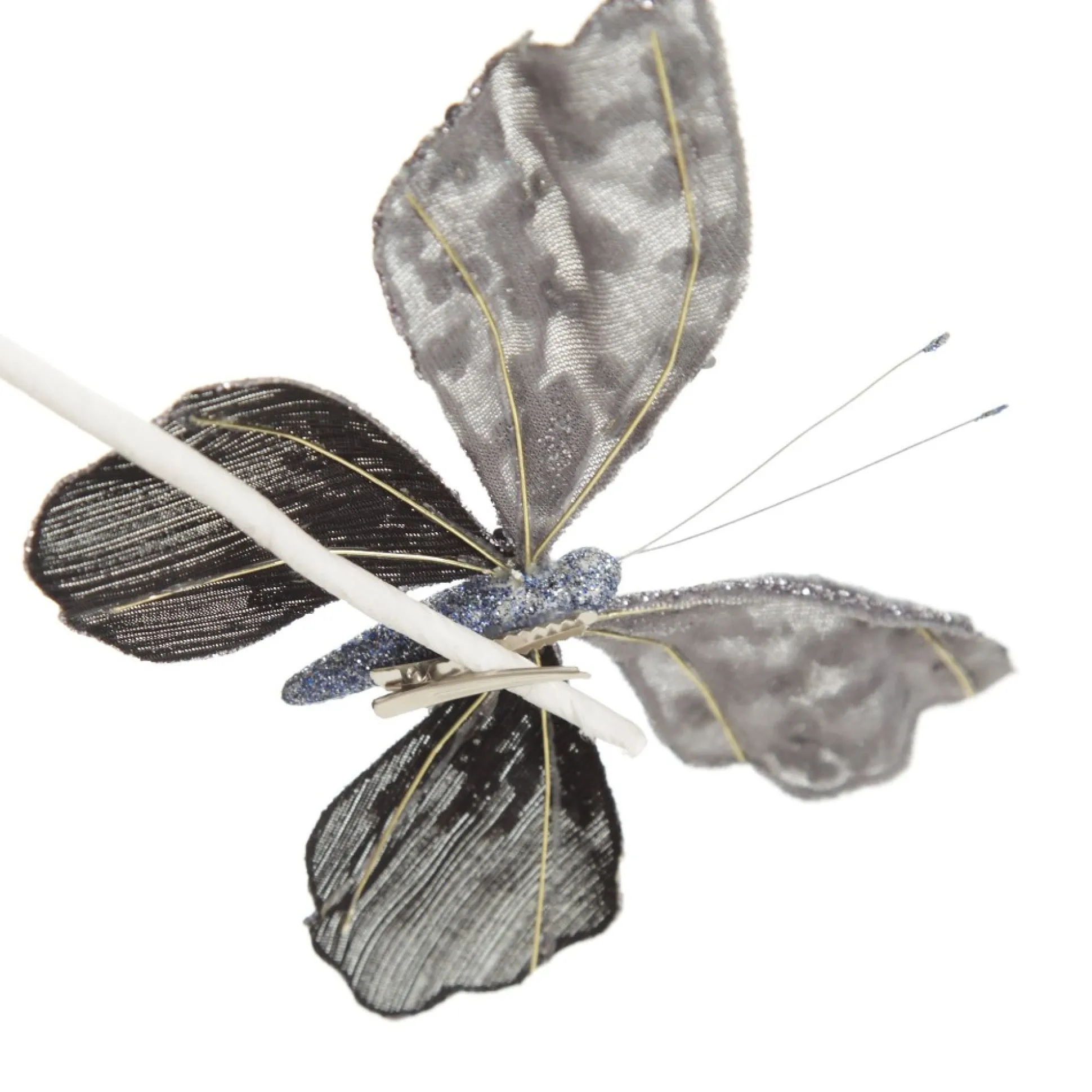 Shiny Blue Butterfly Clip with Sequin Embellishments Butterflies And Birds|