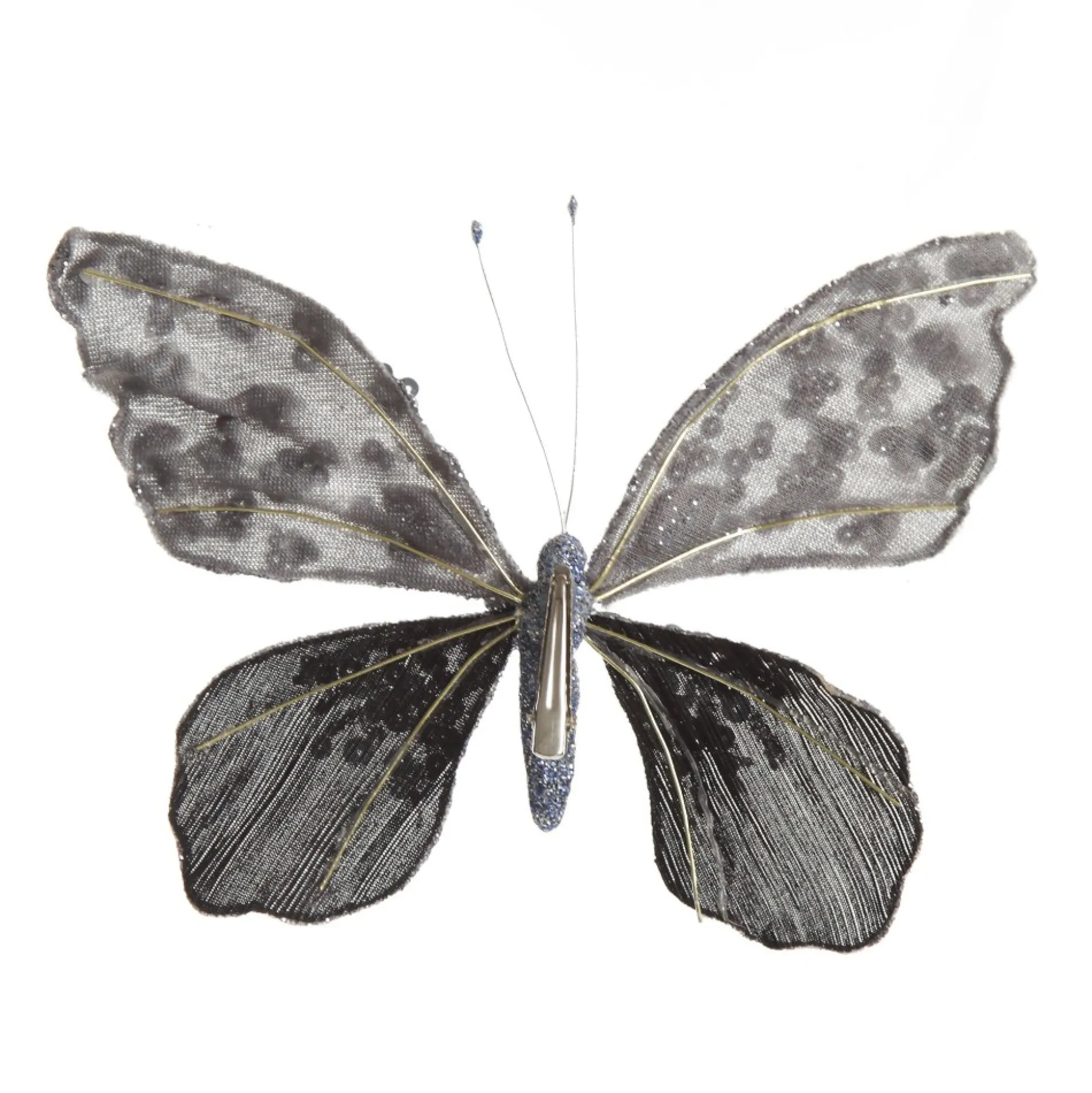 Shiny Blue Butterfly Clip with Sequin Embellishments Butterflies And Birds|