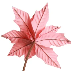 Shiny Blush Poinsettia Flower Stem Christmas Flowers|