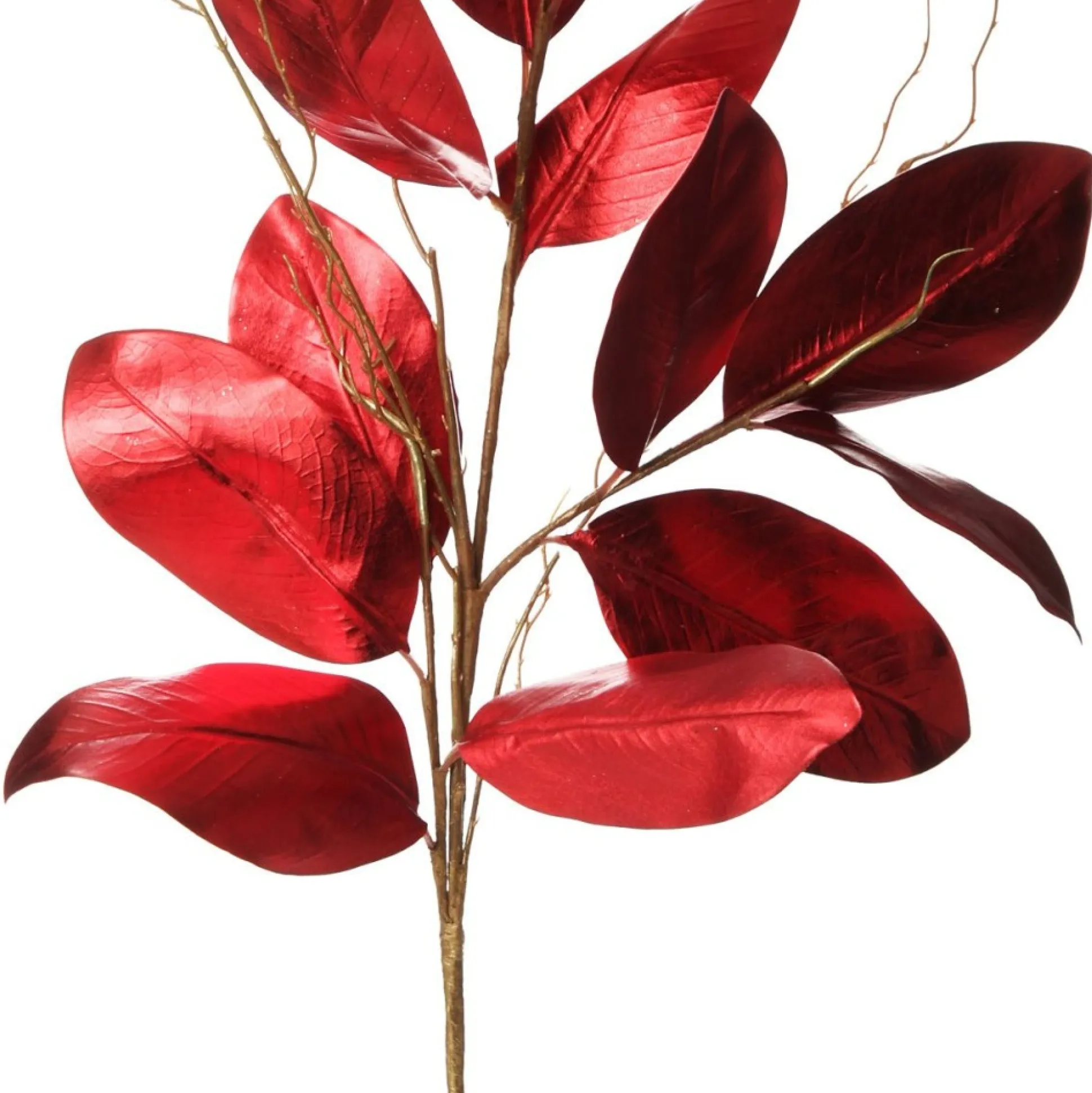 Shiny Red Magnolia Leaf Spray Christmas Sprays|