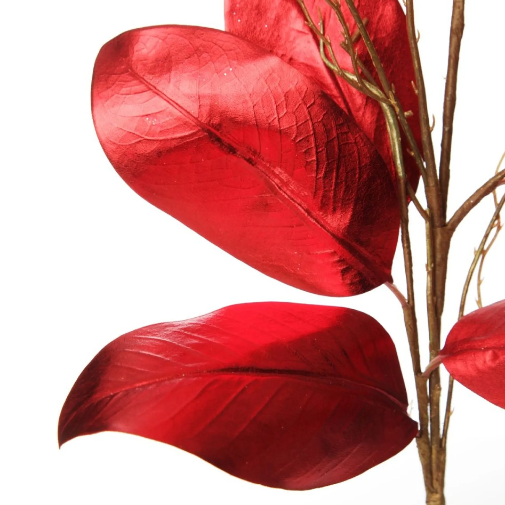 Shiny Red Magnolia Leaf Spray Christmas Sprays|
